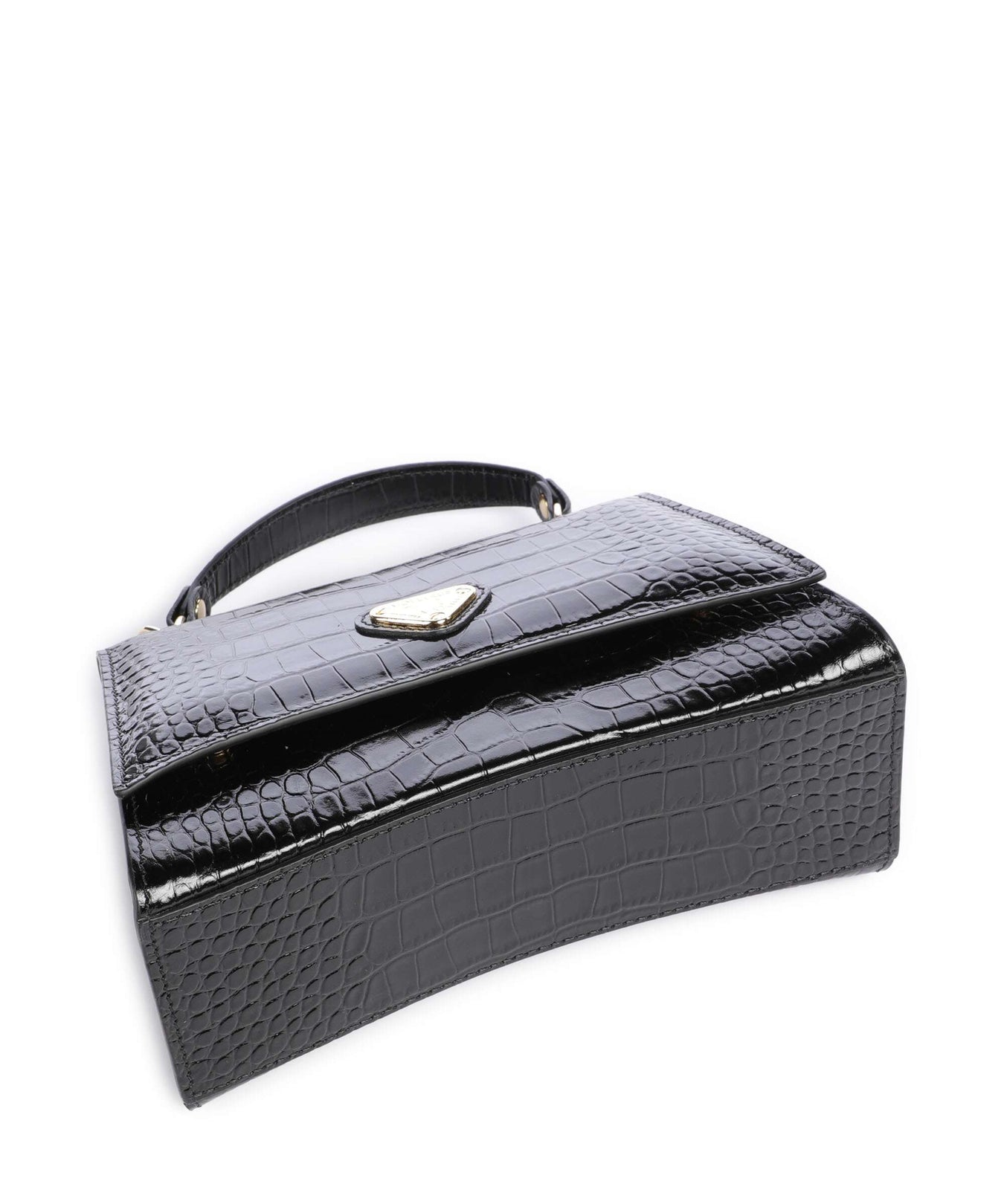 Maison Mollerus Croco Romont Handbag classic schwarz