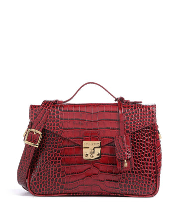 Maison Mollerus Croco Marly Sac à main antique rot
