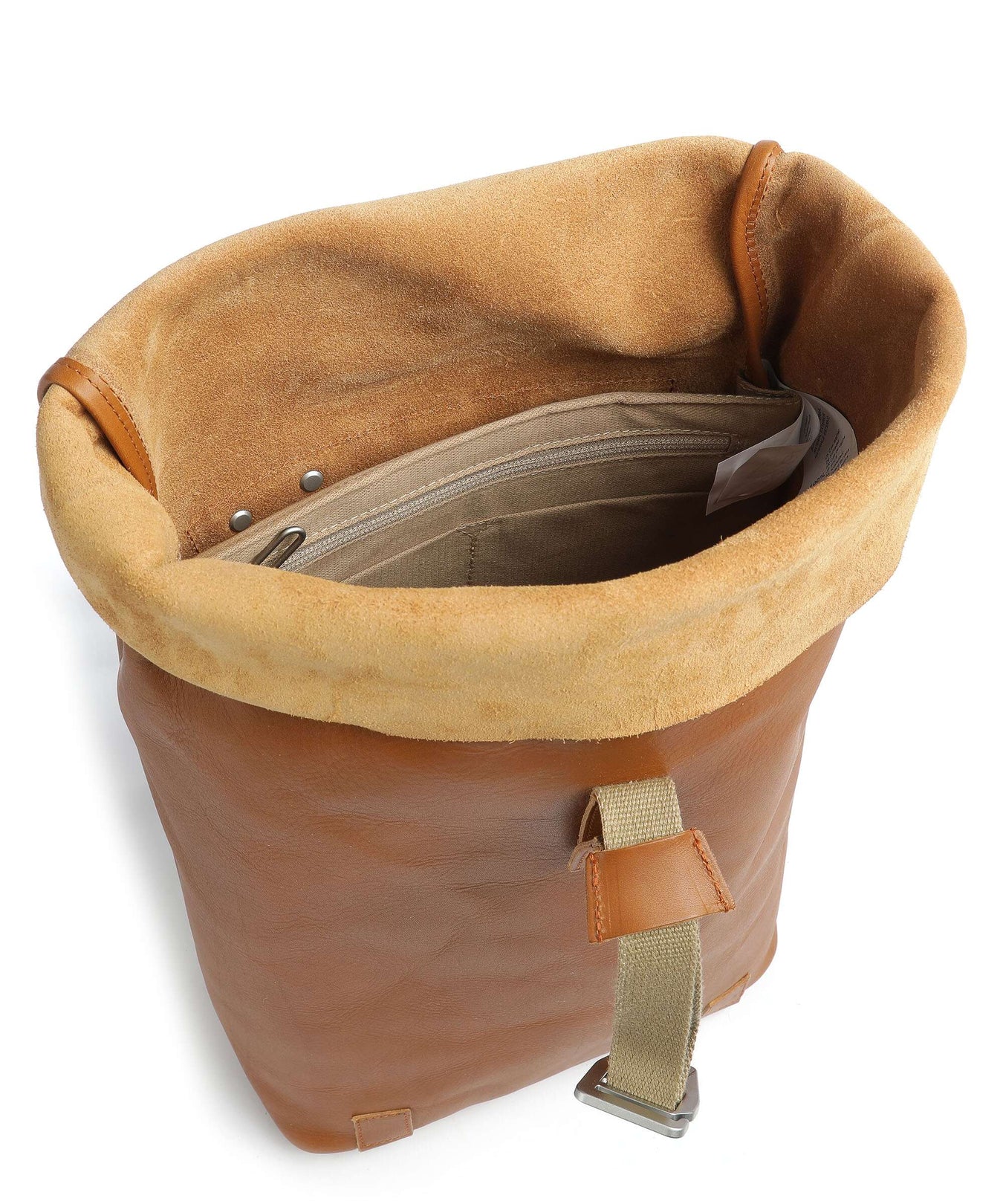 Brooks England Pickwick Leather Small Rolltop backpack cognac