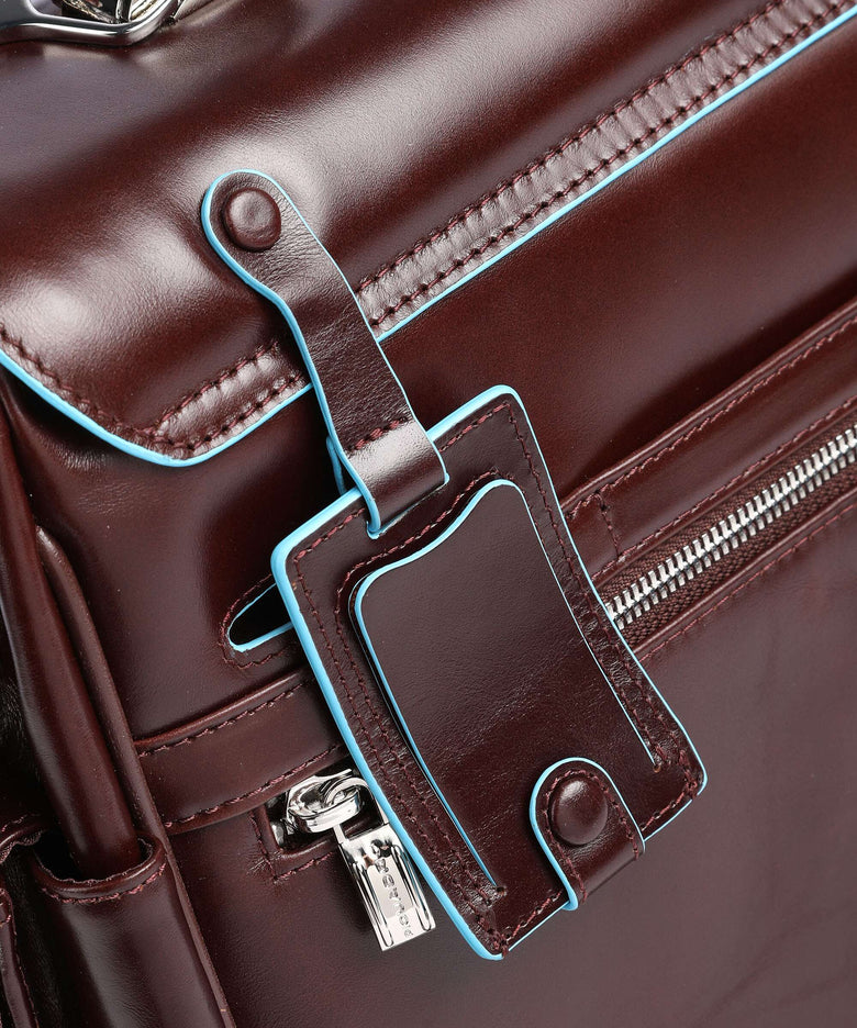 Piquadro Blue Square Briefcase mahogany