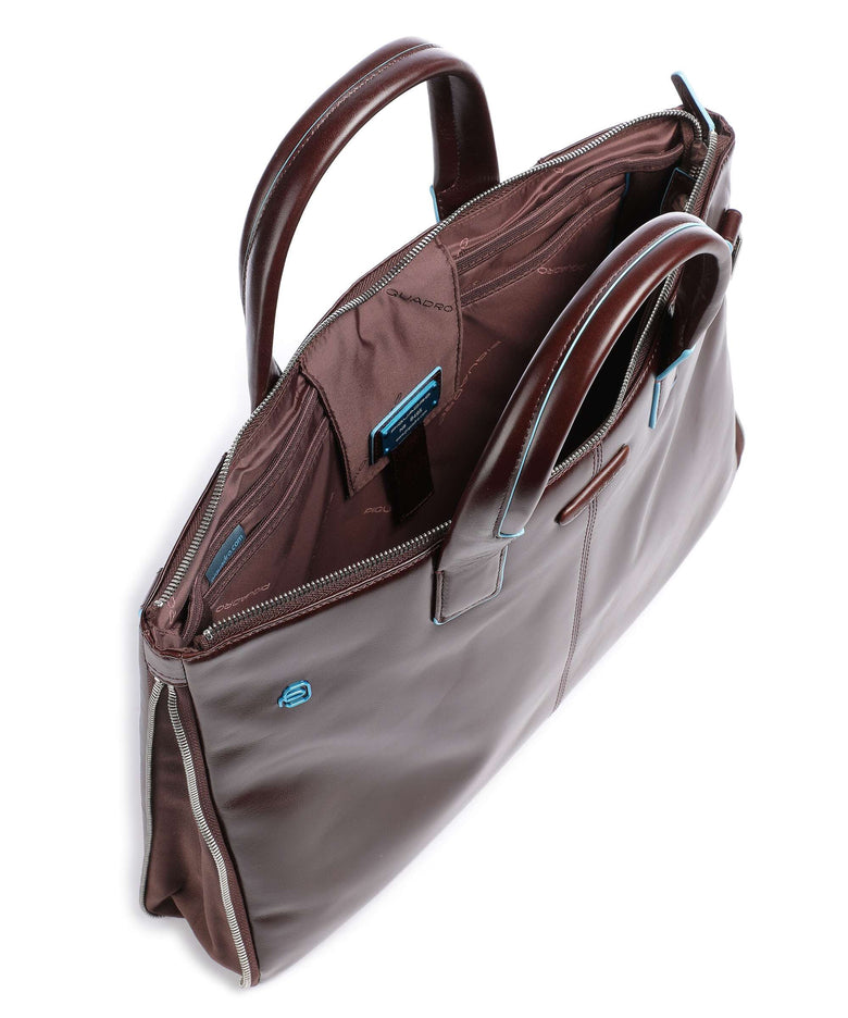 Piquadro Blue Square Briefcase mahogany