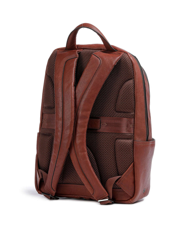 Piquadro Black Square Laptop backpack cuoio