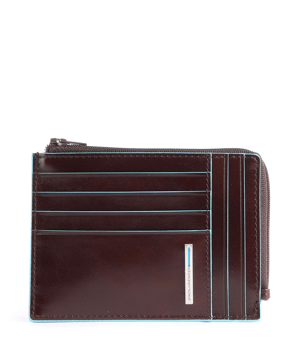 Piquadro Blue Square Credit card holder mahogany