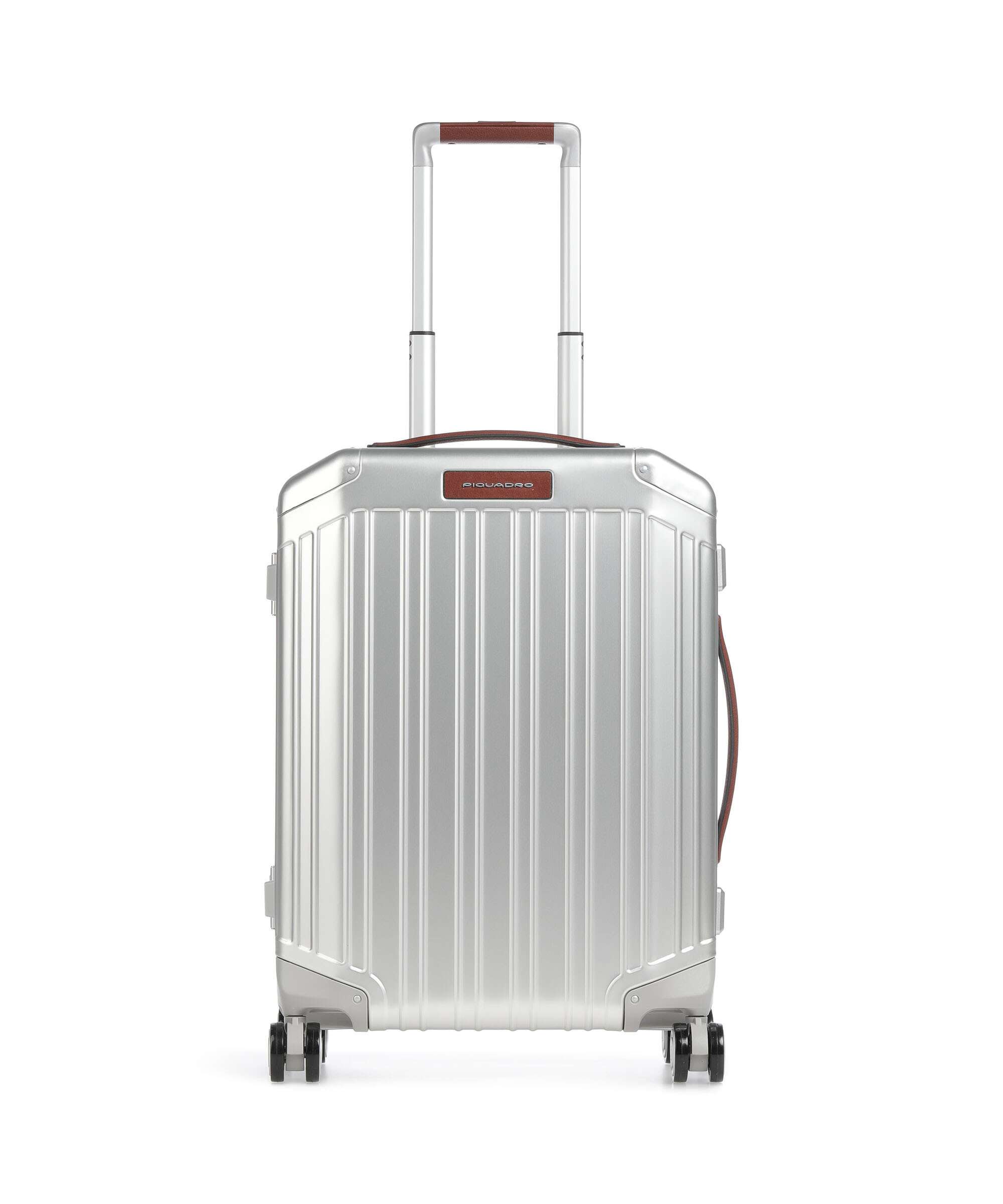 Piquadro Alu Spinner (4 wheels) grey/hide