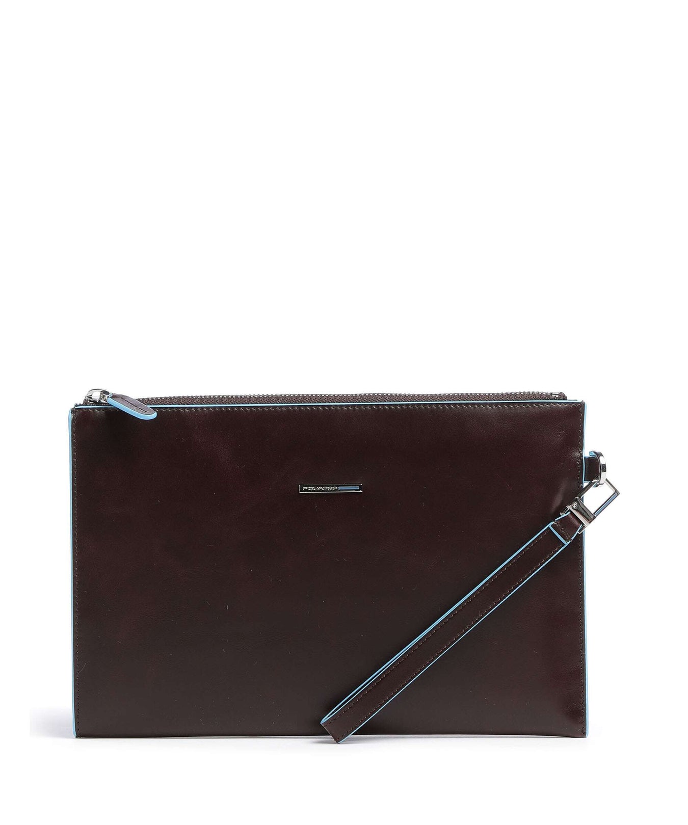 Piquadro Blue Square Wristlet mahogany
