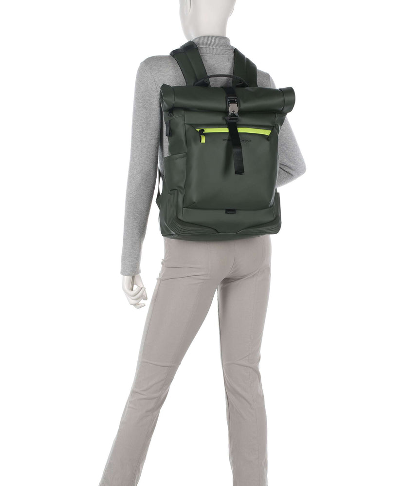 Piquadro Corner 2.0 Rolltop backpack green