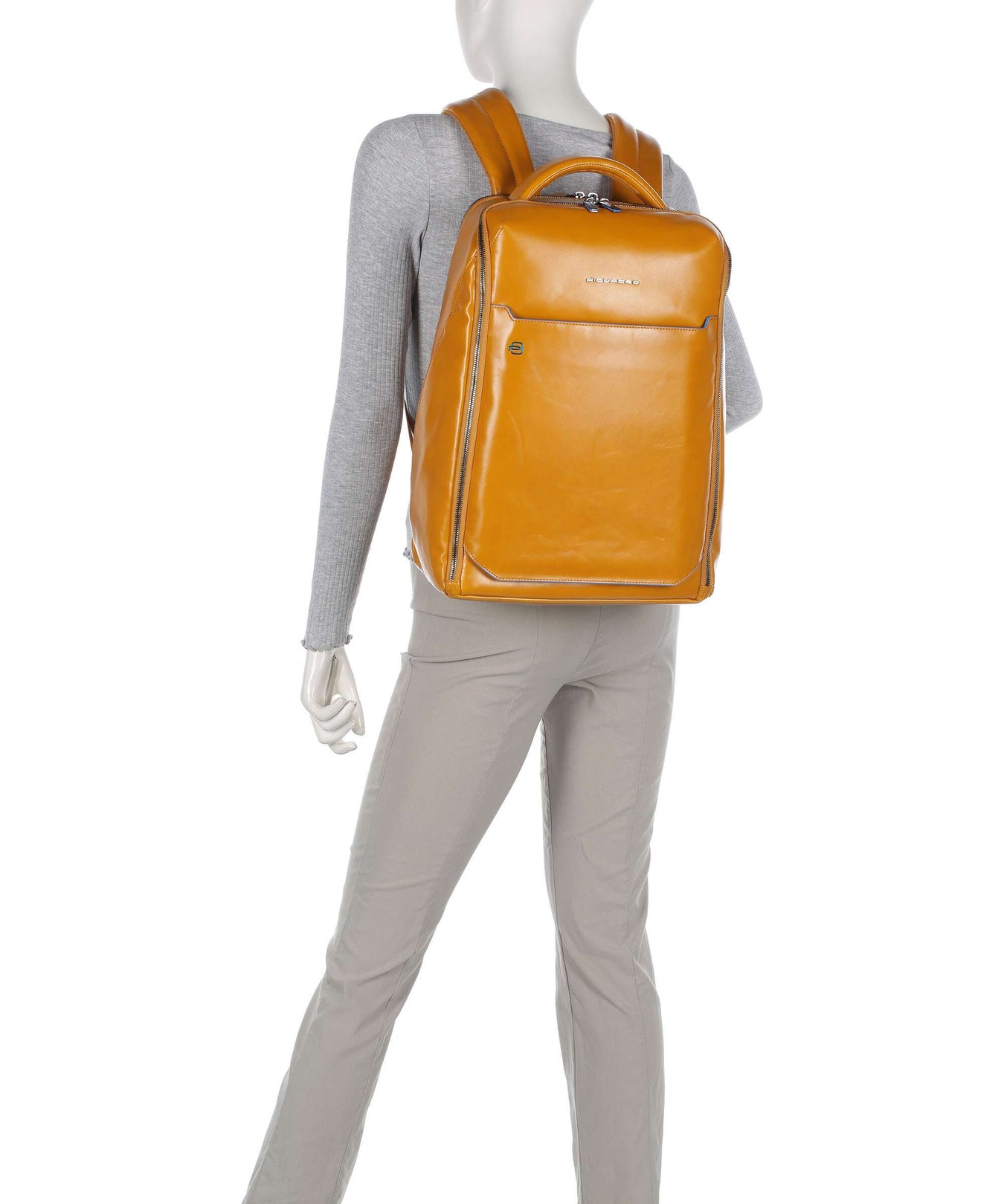 Piquadro Blue Square Backpack giallo zafferano