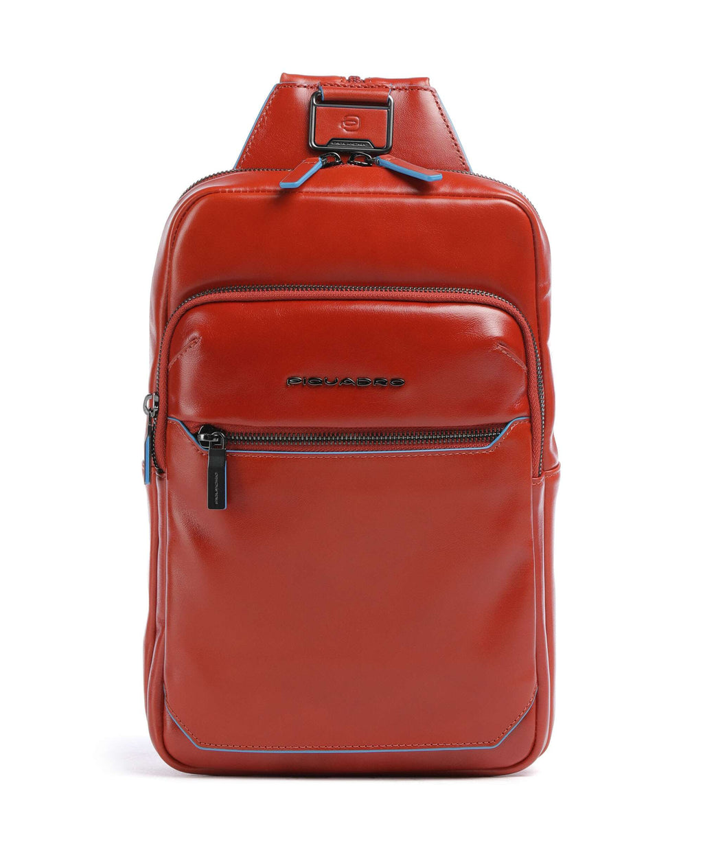 Piquadro Blue Square Sling bag tabacco