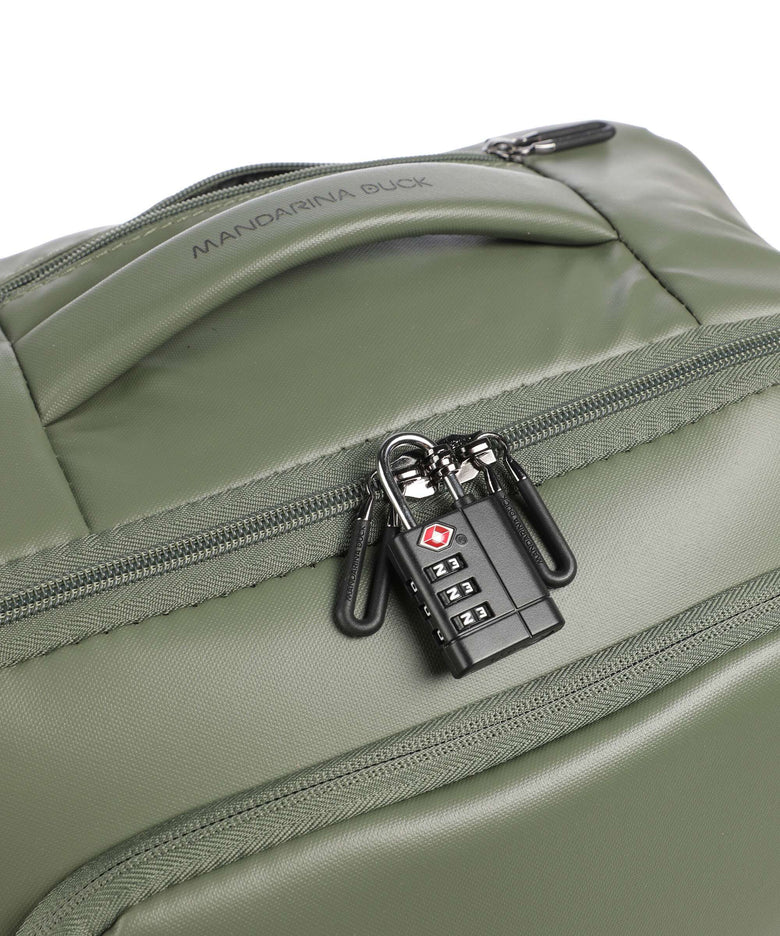 Mandarina Duck Eco Coated Backpack with wheels pine green
