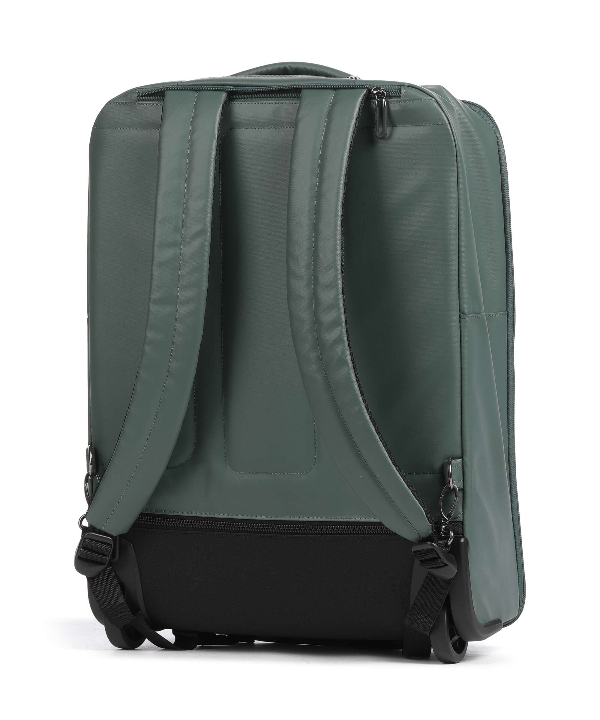 Mandarina Duck Eco Coated Backpack with wheels deep green