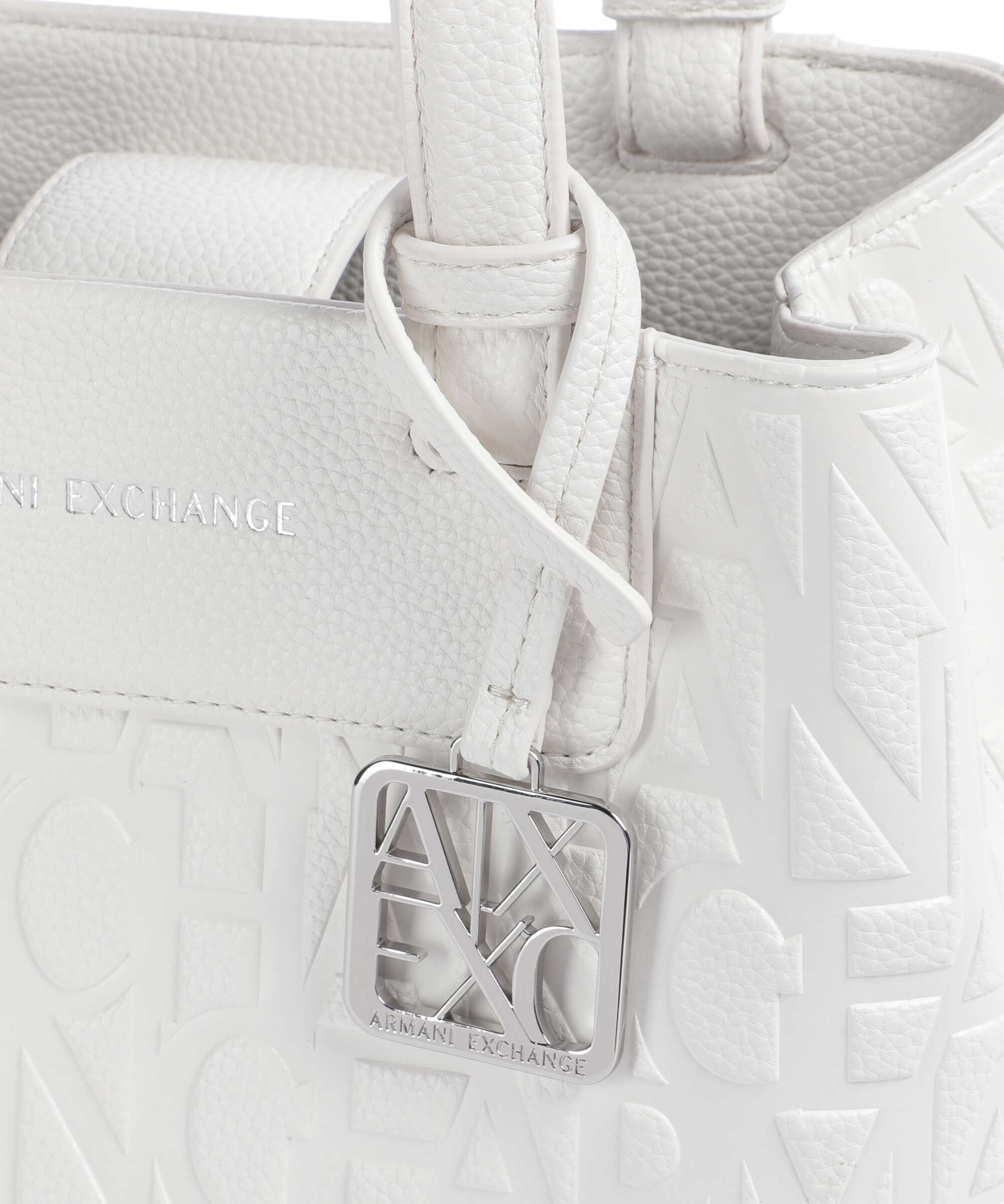 Armani Exchange Liz Monogram S Handbag off white
