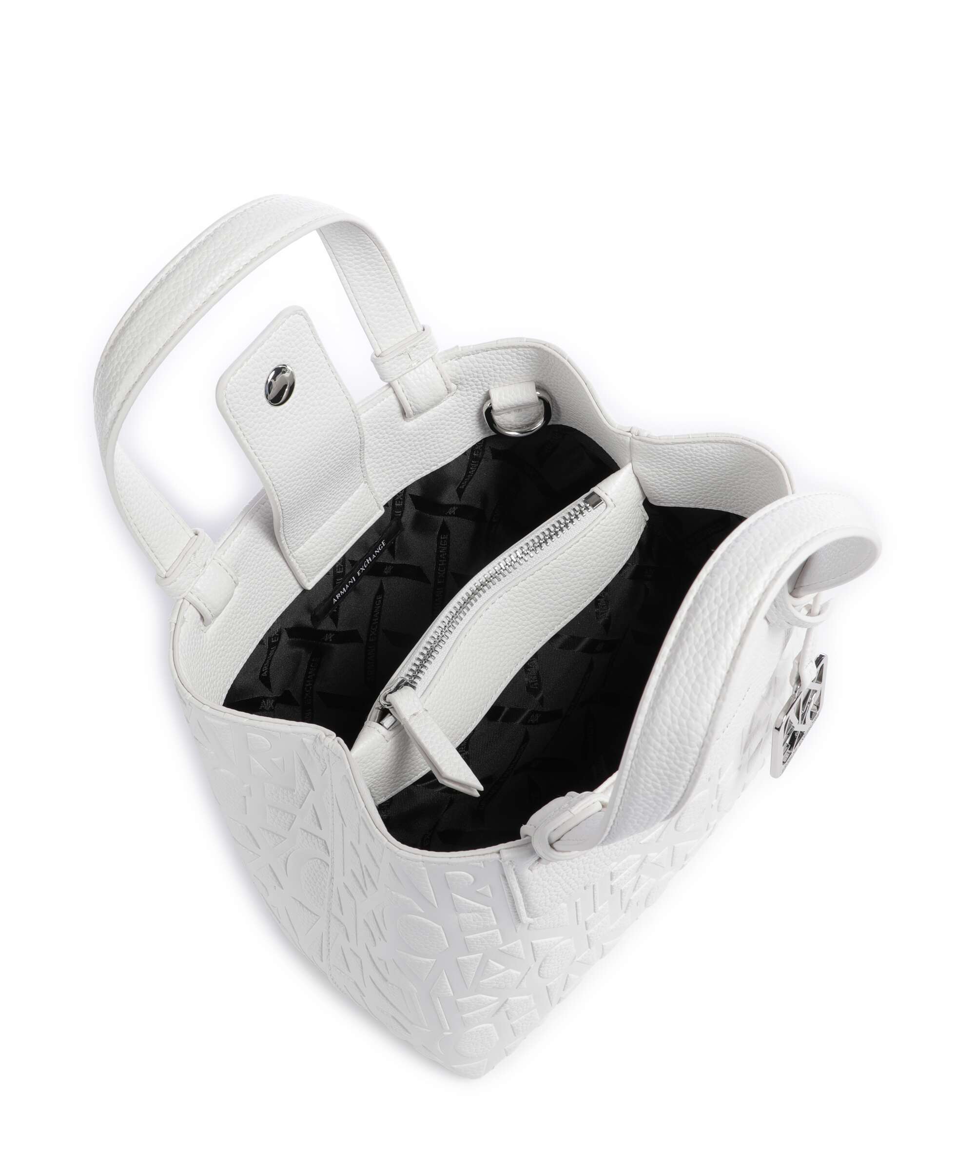 Armani Exchange Liz Monogram S Handbag off white