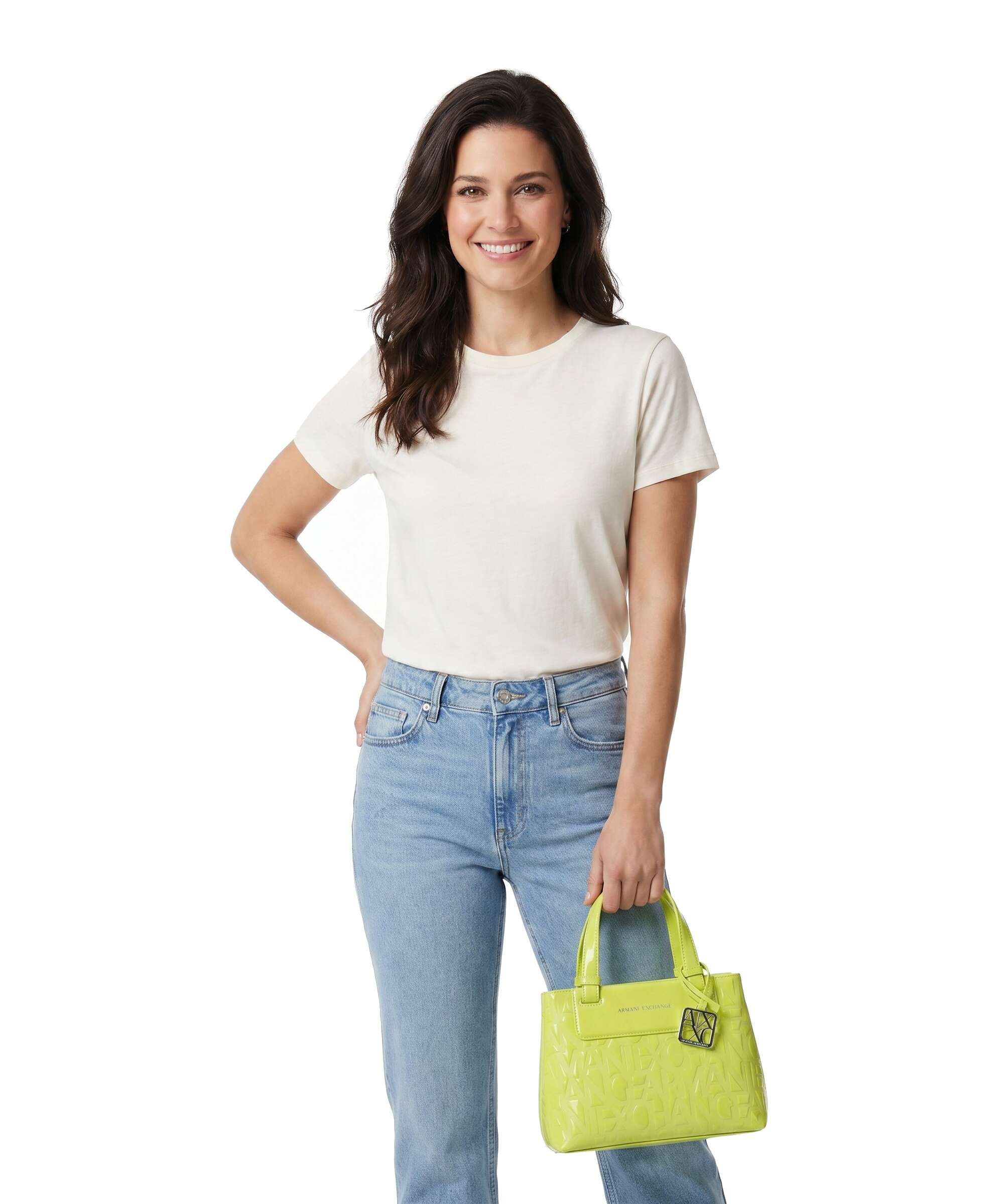 Armani Exchange Liz Patent S Handbag crystal citrus