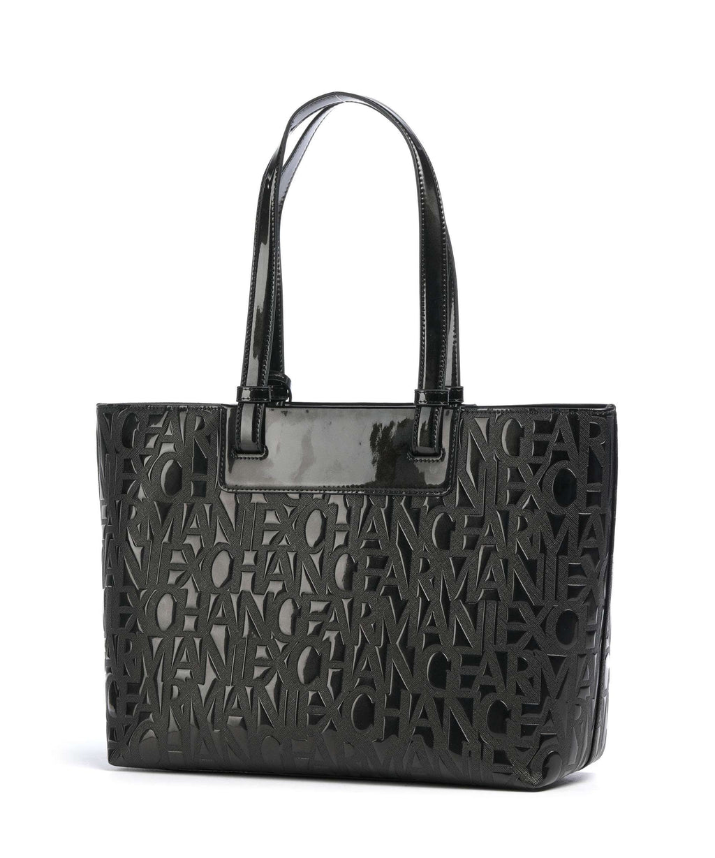 Armani Exchange Liz Patent M Tote bag black