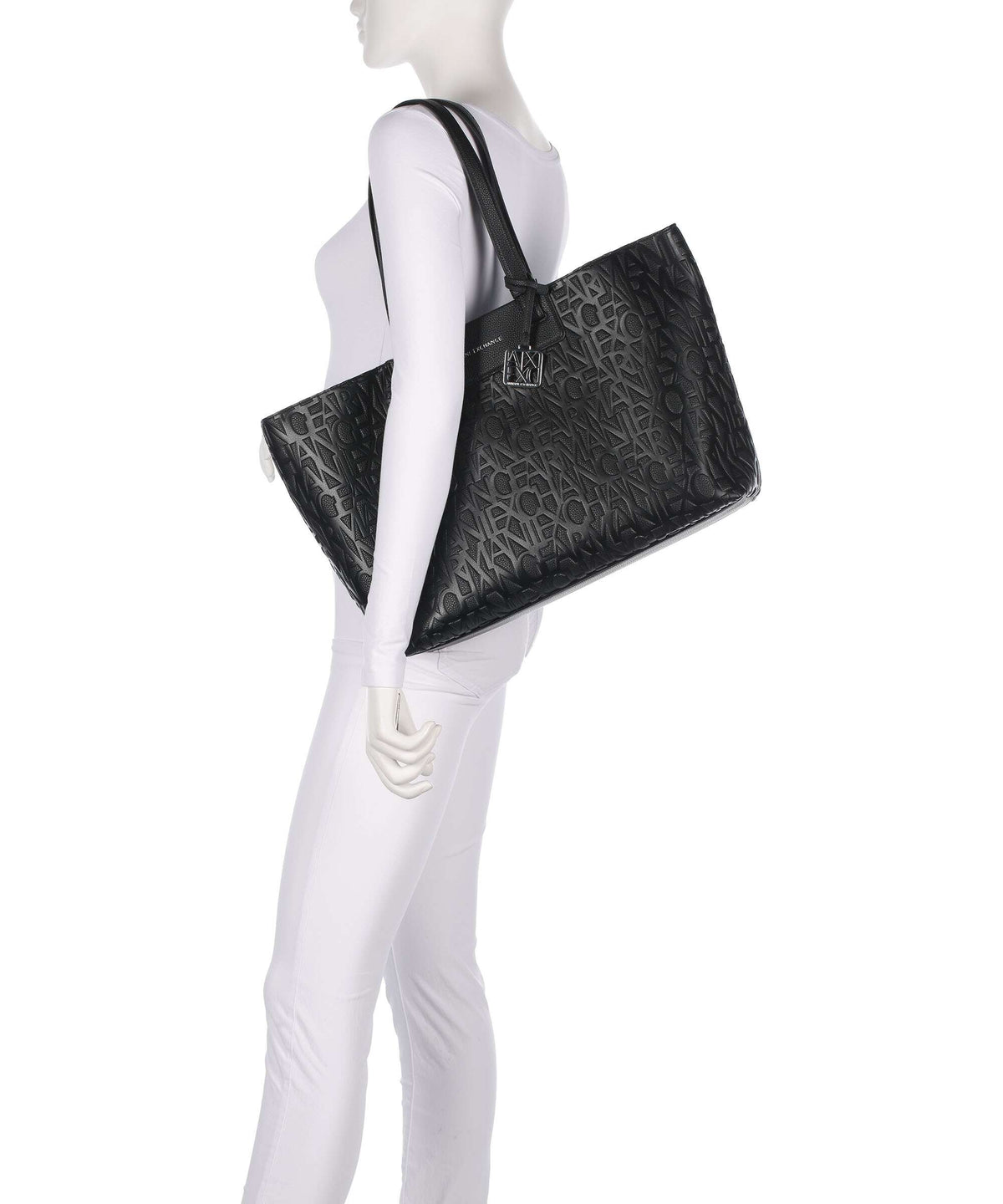 Armani Exchange Liz Monogram L Tote bag black