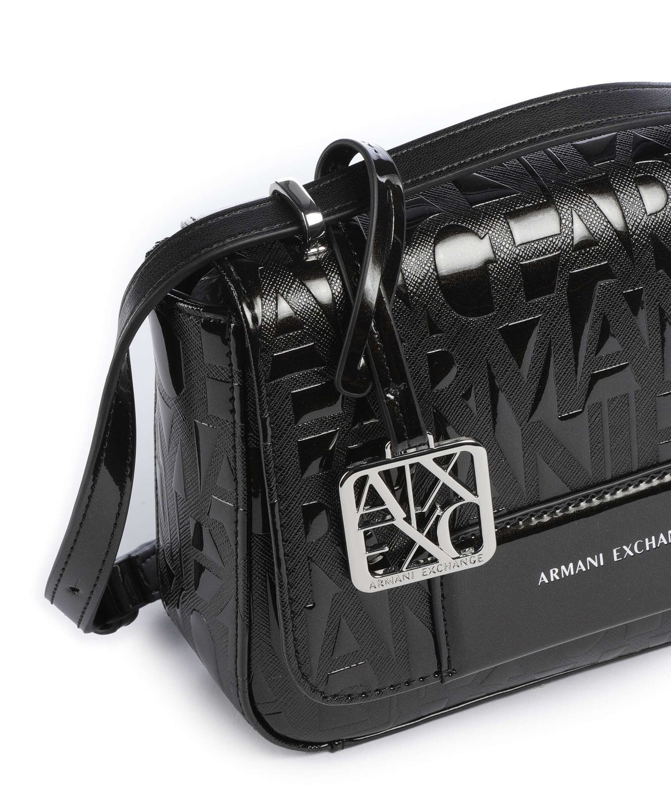Armani Exchange Liz Patent Crossbody bag black