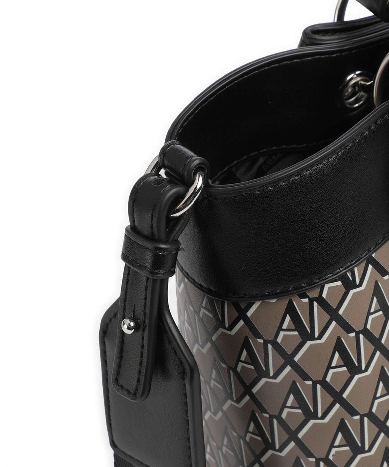 Armani Exchange Wave Monogram M Handbag brown bass/black