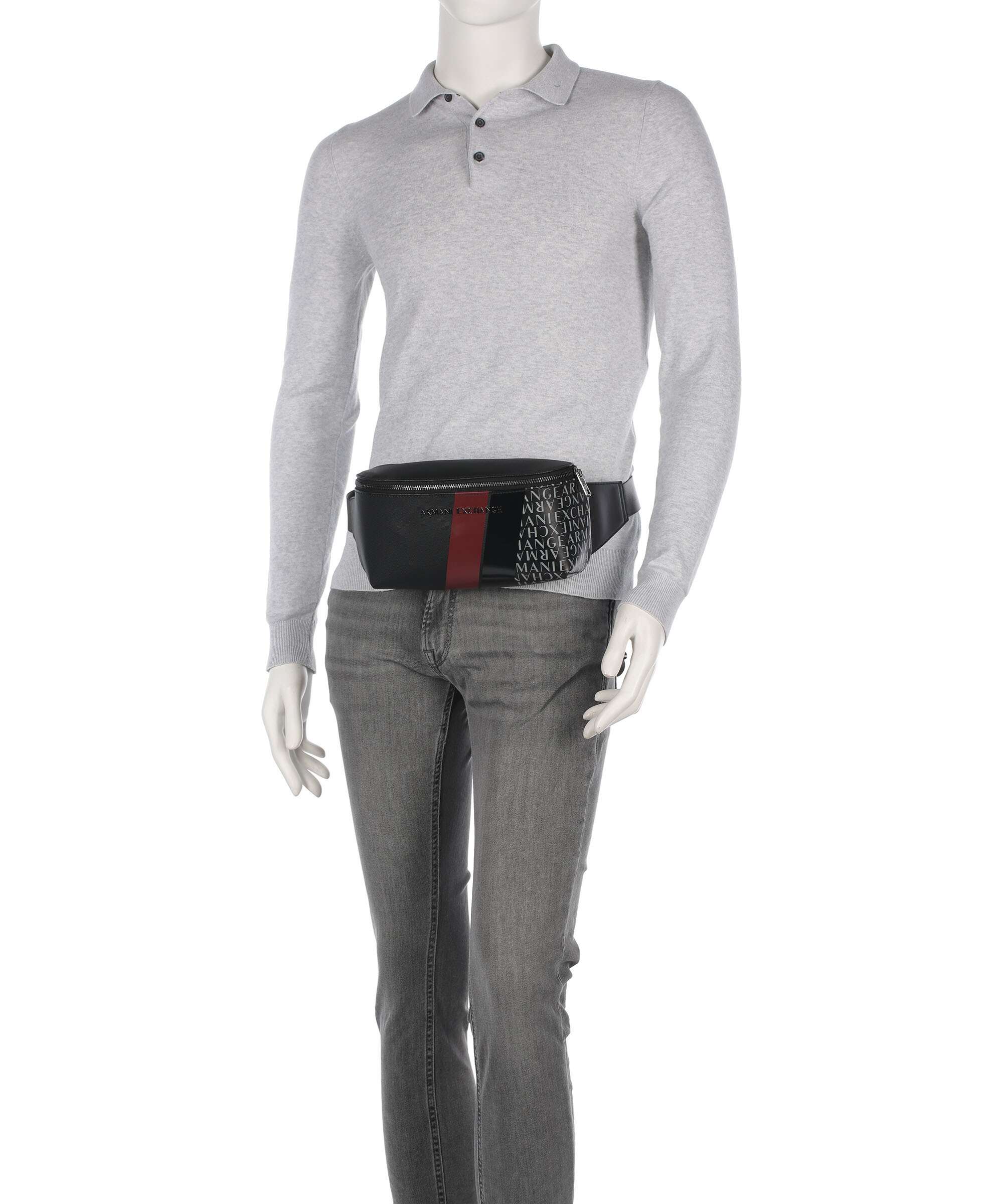 Armani Exchange Dylan Fanny pack black/pomegranate/black shiny