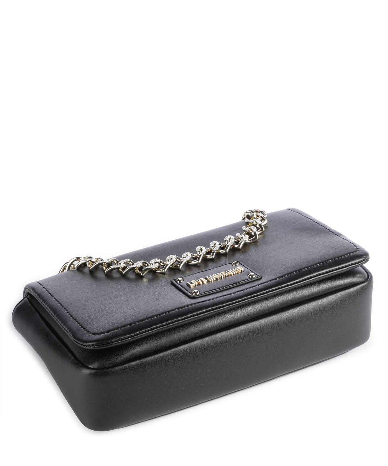 Love Moschino Strass Heart Chain Crossbody bag nero