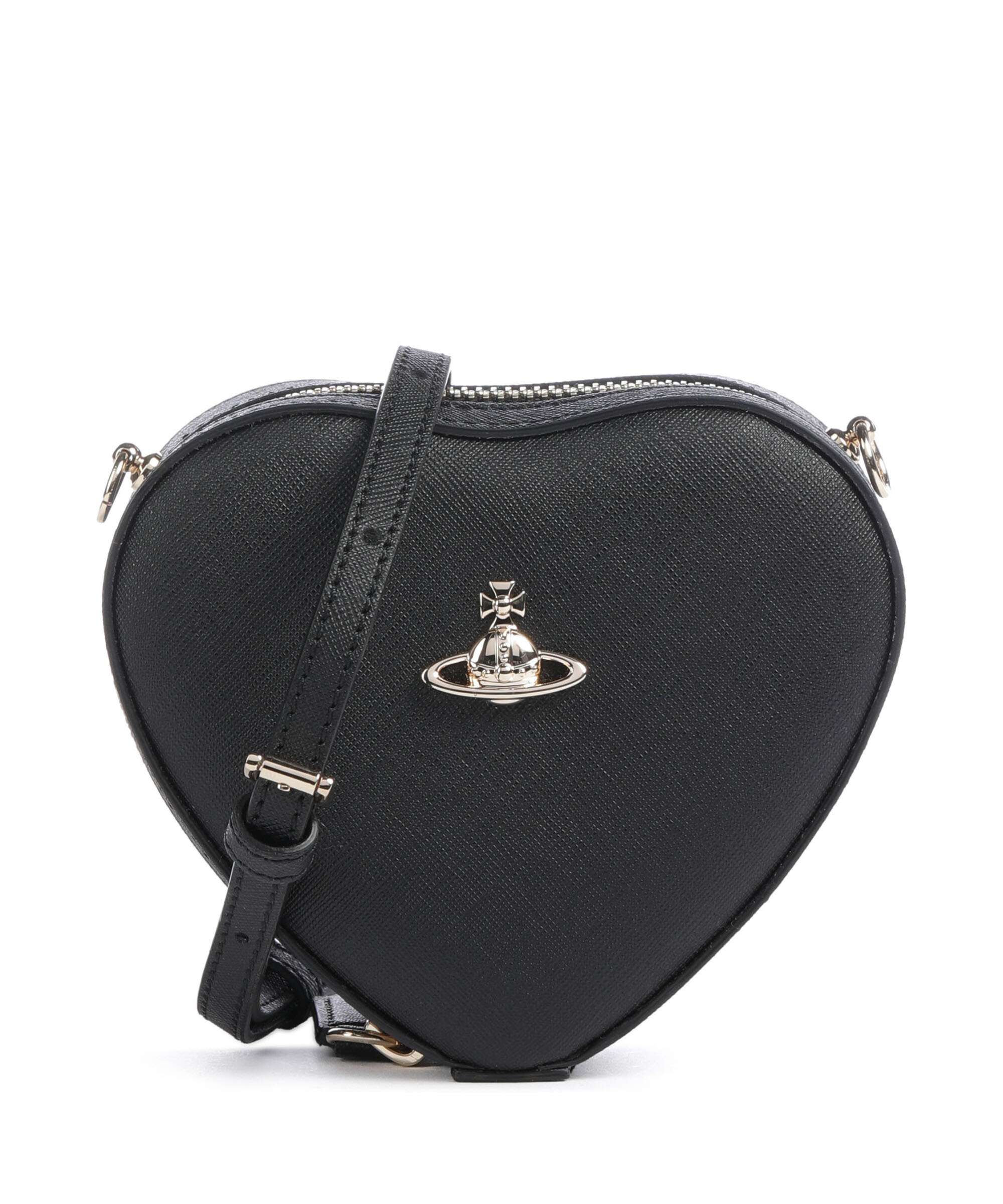 Vivienne Westwood Heart Saffiano Biogreen Mini Crossbody bag black