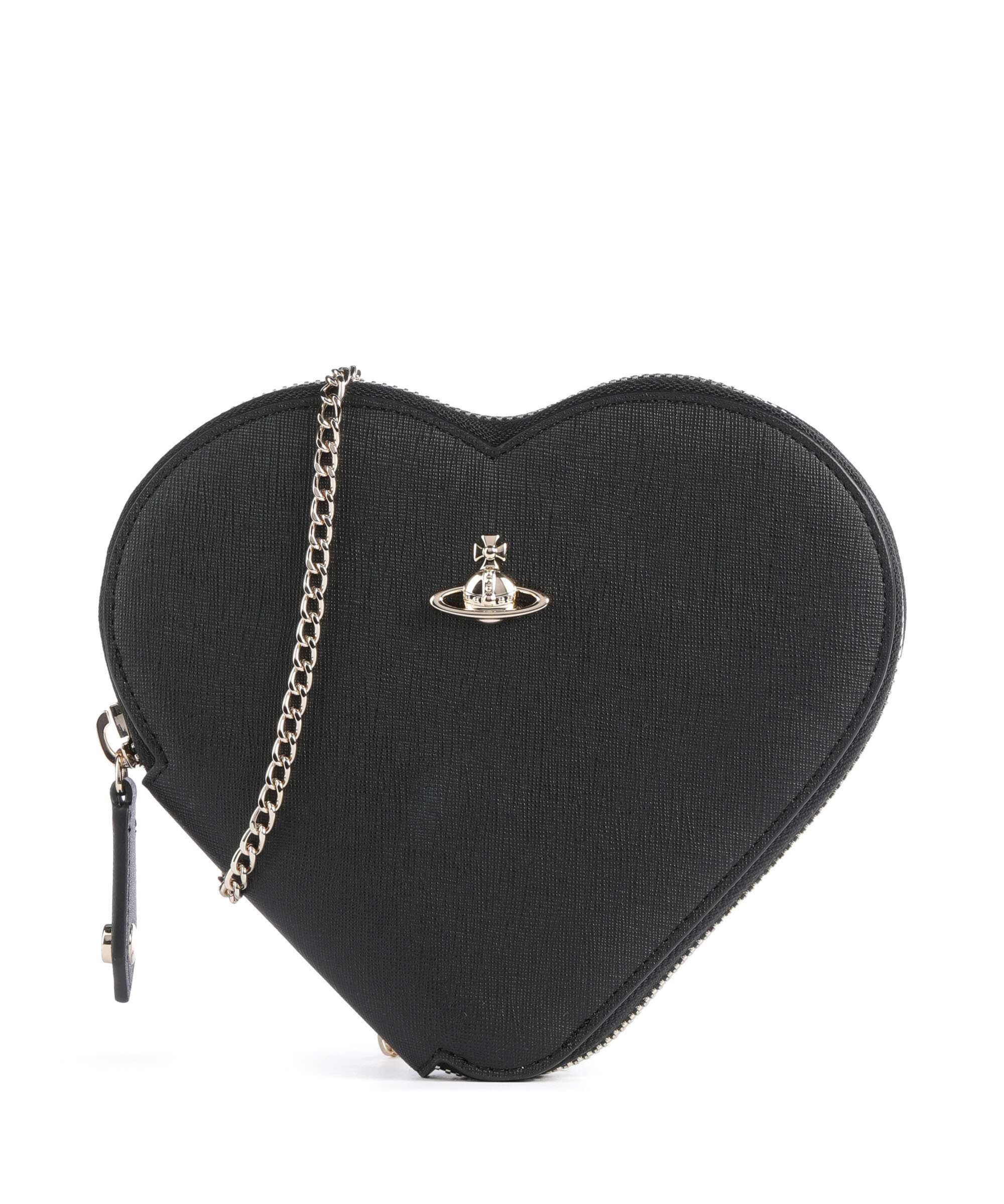 Vivienne Westwood Heart Saffiano Biogreen Crossbody bag black