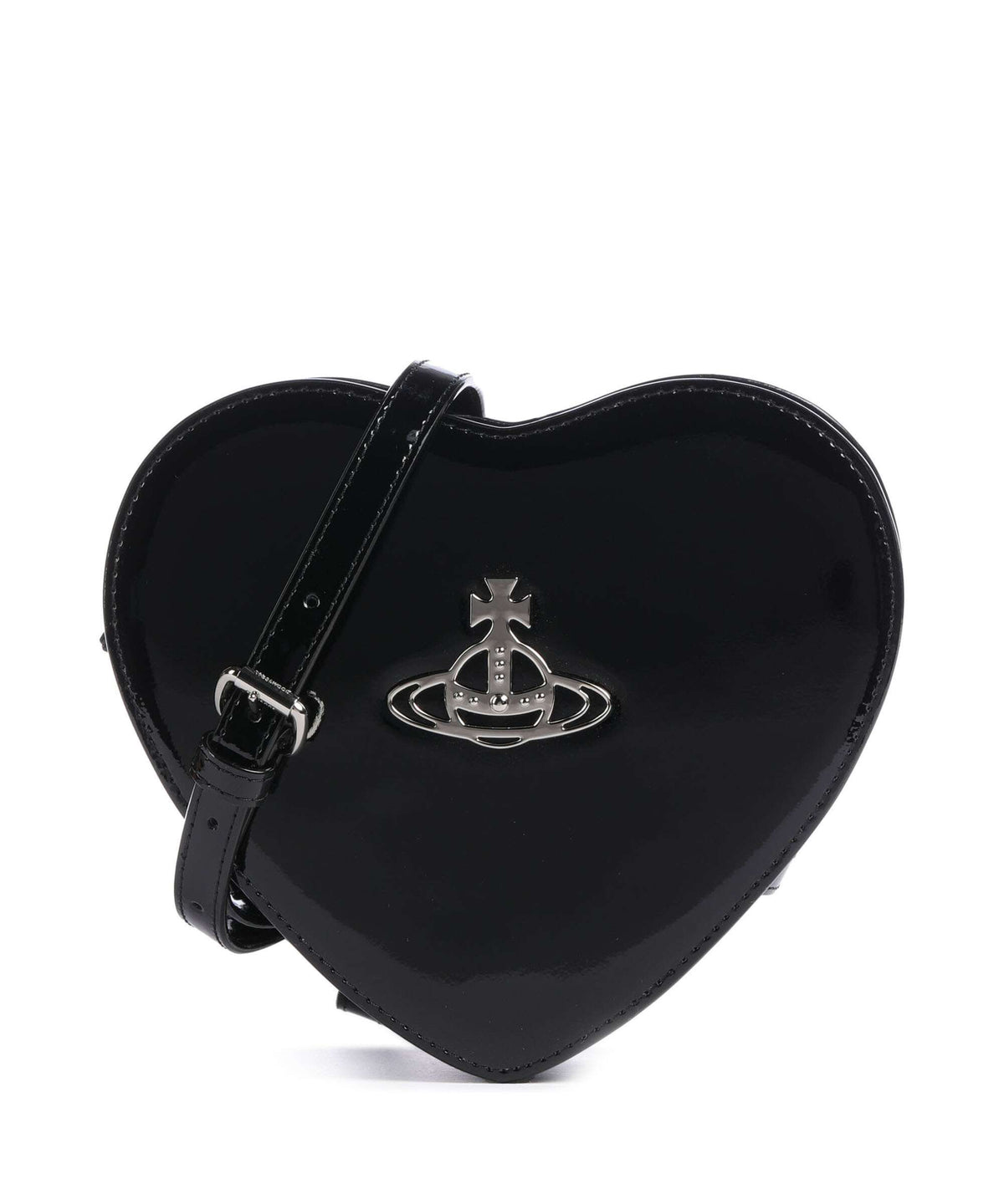 Vivienne Westwood Louise Heart Shiny Patent Crossbody bag black