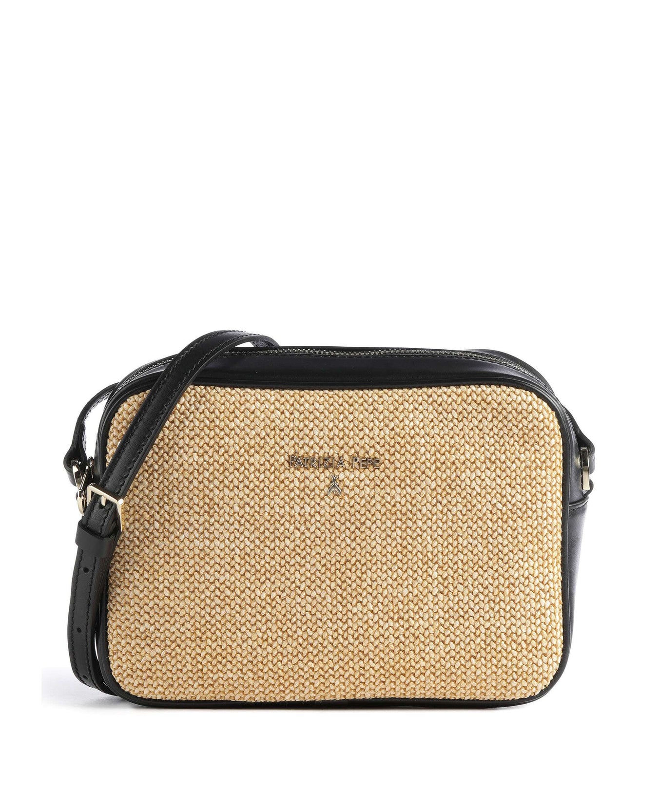 Patrizia Pepe Straw Crossbody bag black/natural