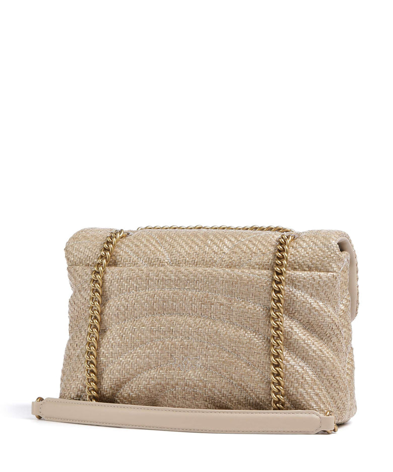 Pinko Love Puff Classic Shoulder bag beige/grigio fumo/antique gold