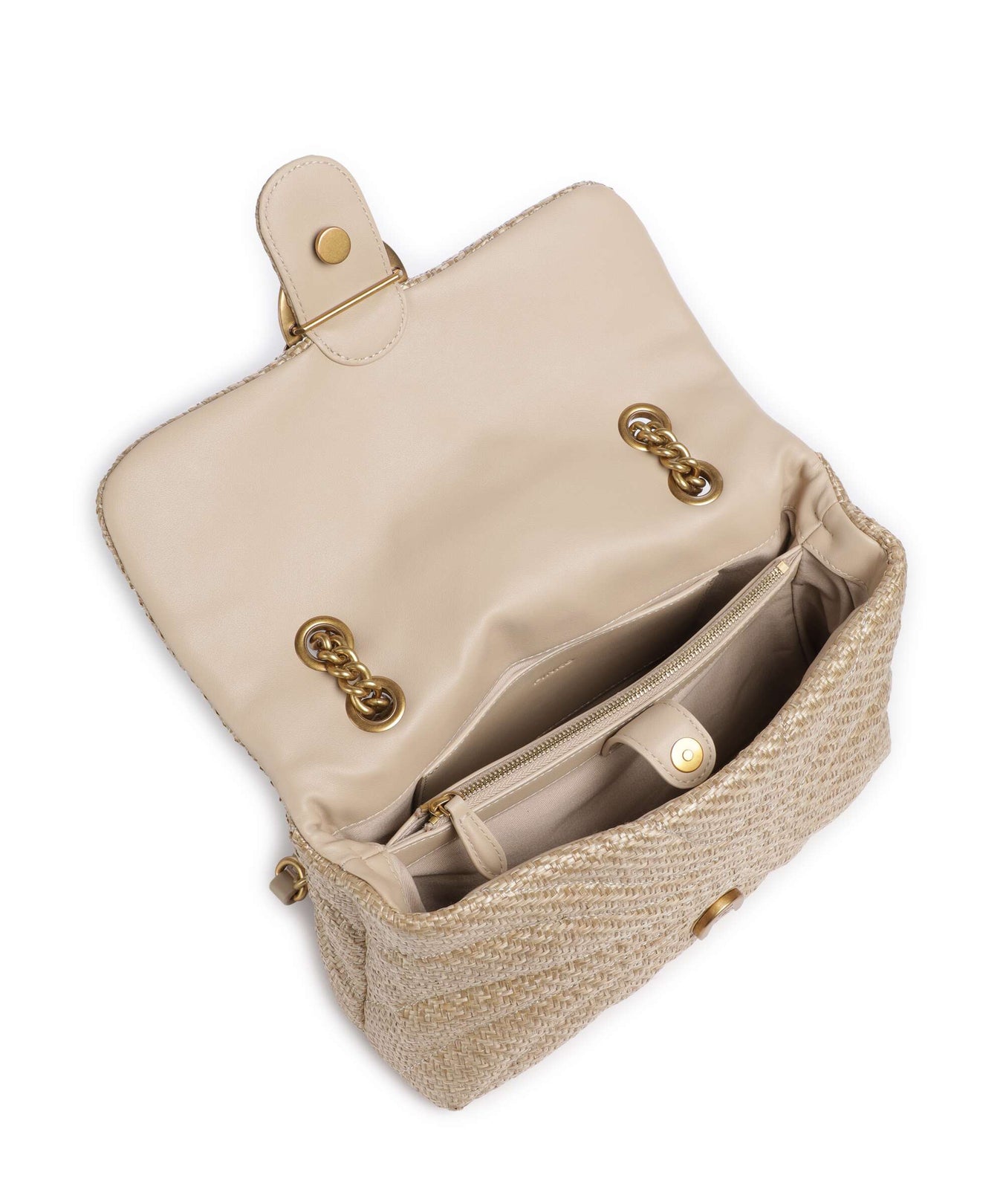 Pinko Love Puff Classic Shoulder bag beige/grigio fumo/antique gold