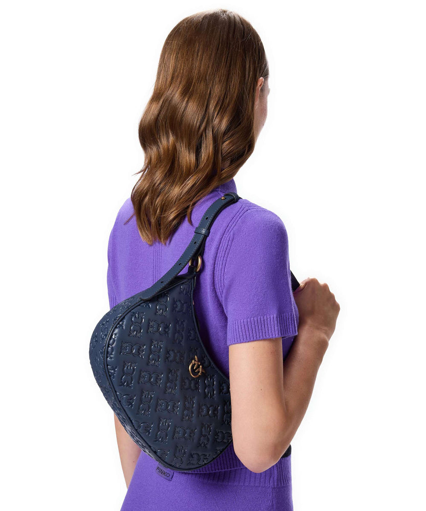 Pinko Half Moon Mini Shoulder bag blu indaco ombroso/antique gold