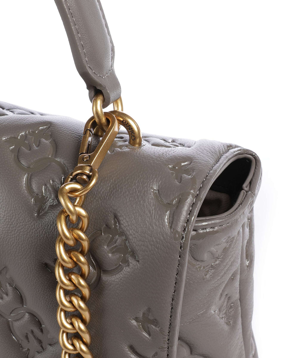 Pinko Love Lady Puff Classic Handbag grigio asfalto/antique gold