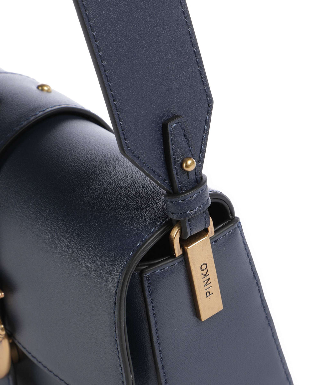 Pinko Love One Mini Slouchy Shoulder bag blu indaco ombroso/antique gold