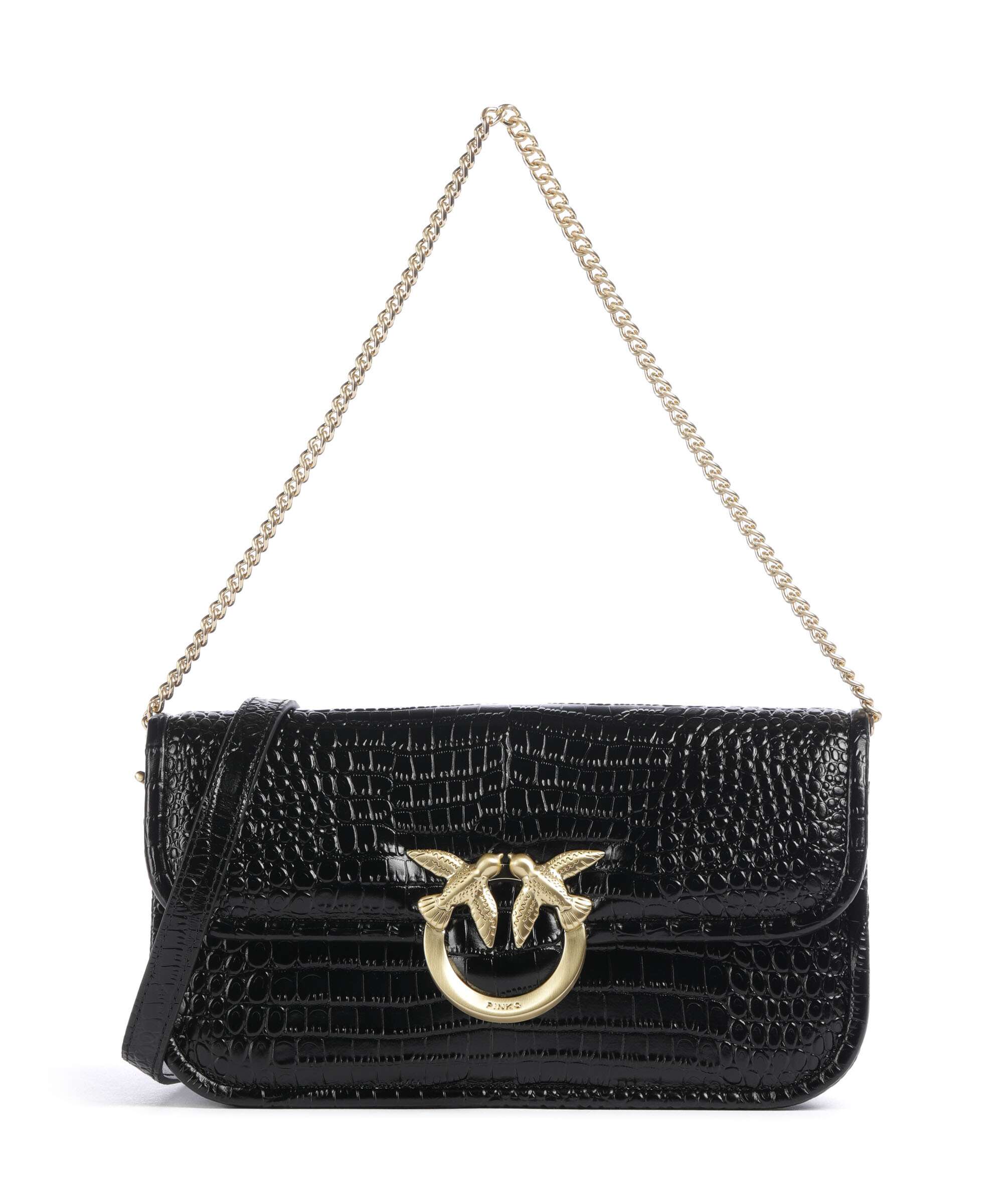 Pinko Love Box Baguette Shoulder bag nero limousine/matt gold