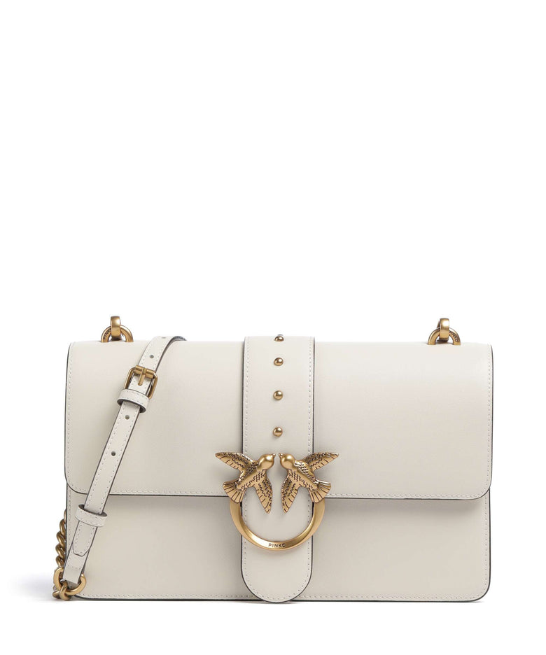 Pinko Love One Classic Crossbody bag bianco seta/antique gold