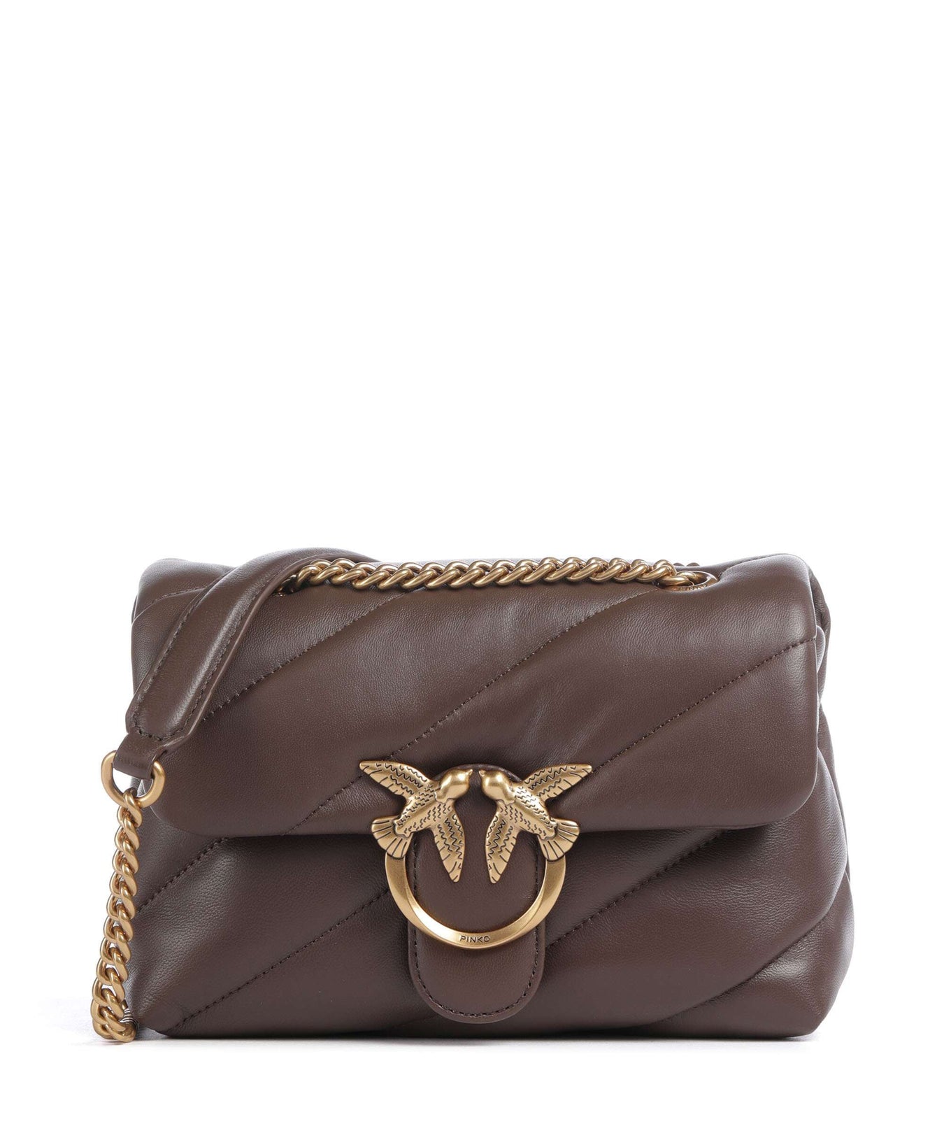 Pinko Love Puff Mini Shoulder bag marrone castano/antique gold