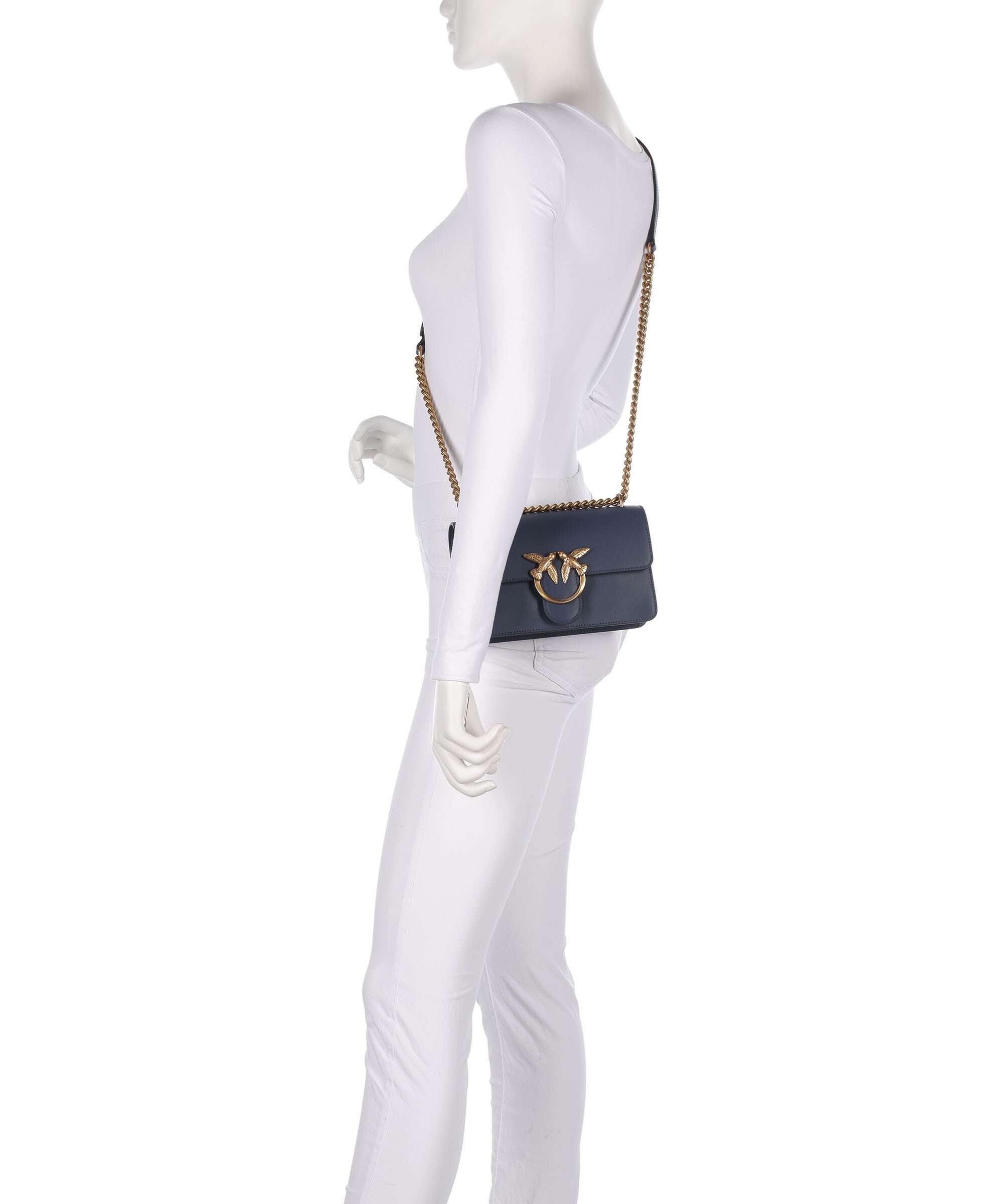 Pinko Love One Mini Shoulder bag blu indaco ombroso/antique gold