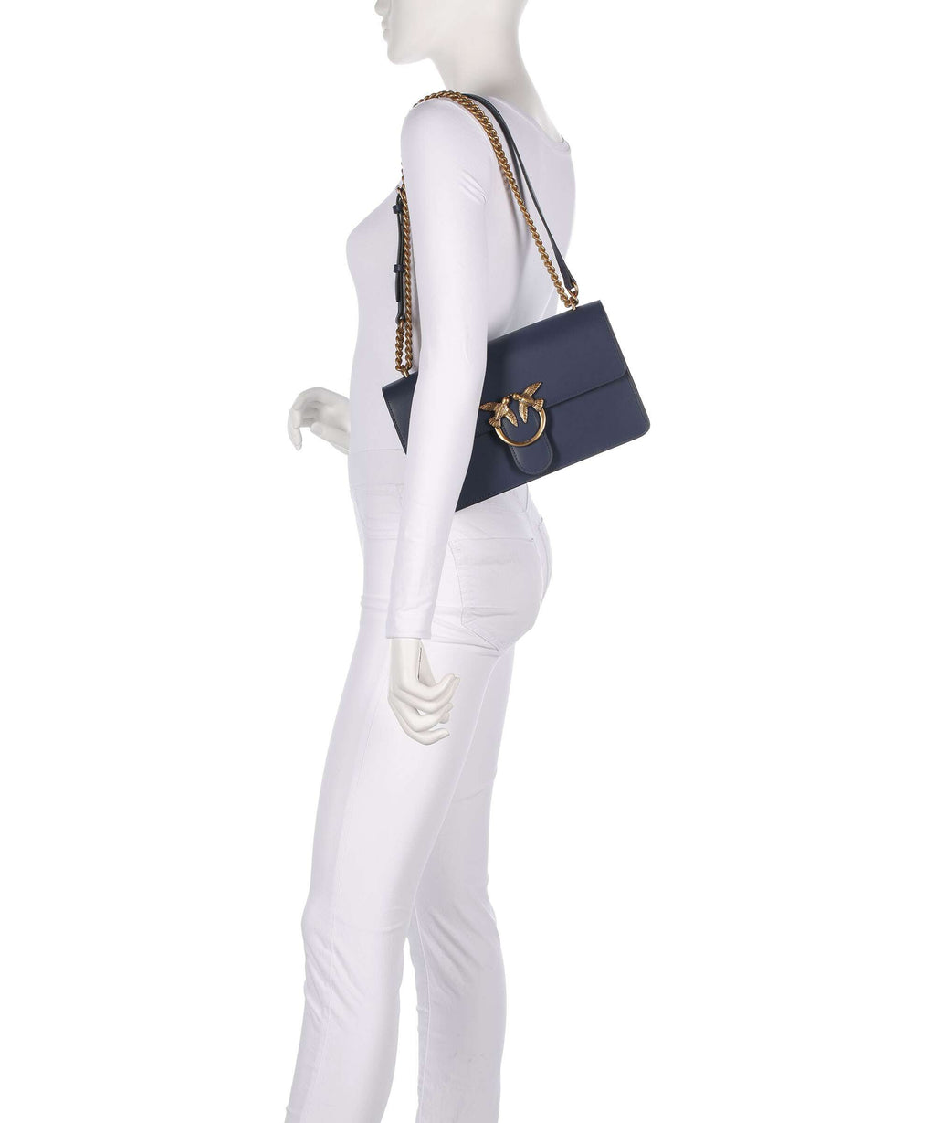 Pinko Love One Classic Shoulder bag blu indaco ombroso/antique gold