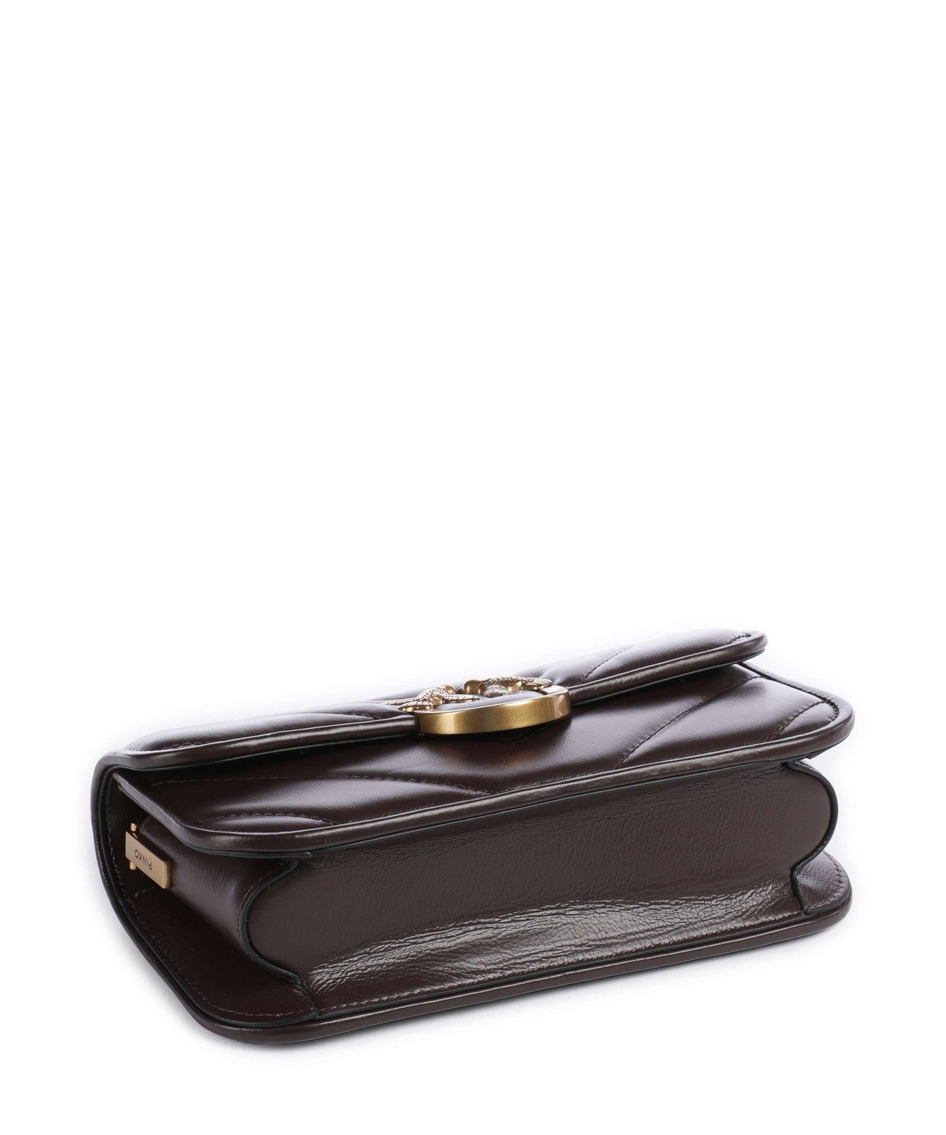 Pinko Love Box Horizontal Shoulder bag rosso mogano/antique gold