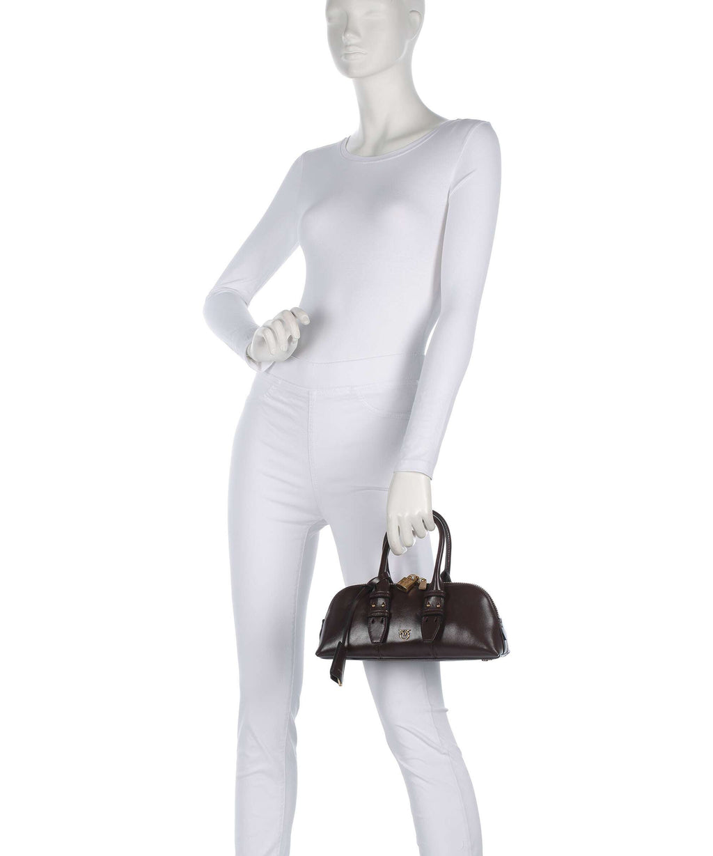 Pinko Bowling Horizontal Handbag rosso mogano/antique gold