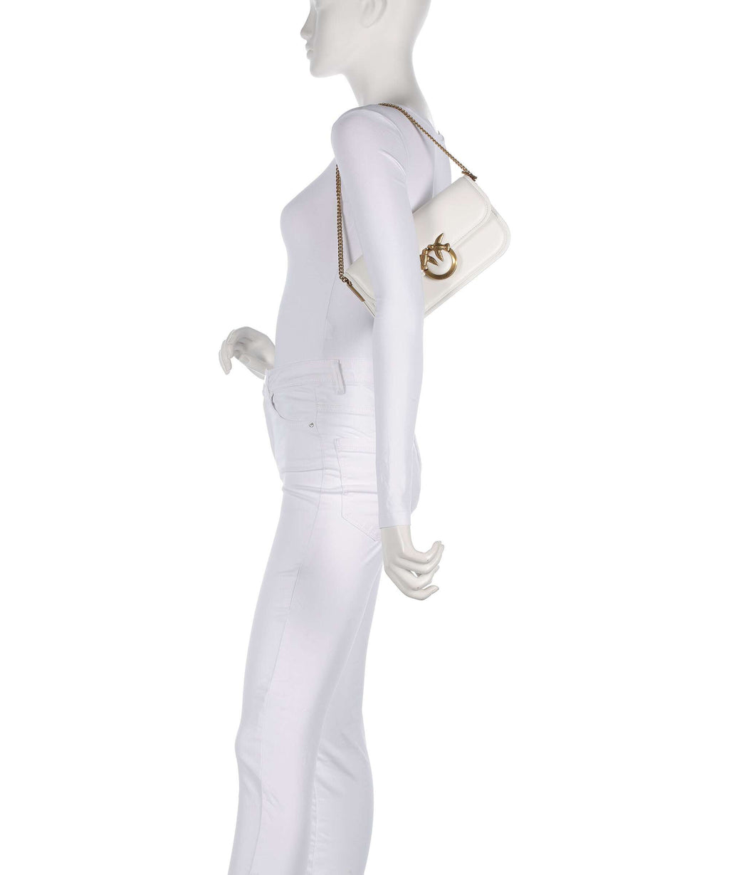 Pinko Love Box Horizontal Shoulder bag bianco nembo/antique gold