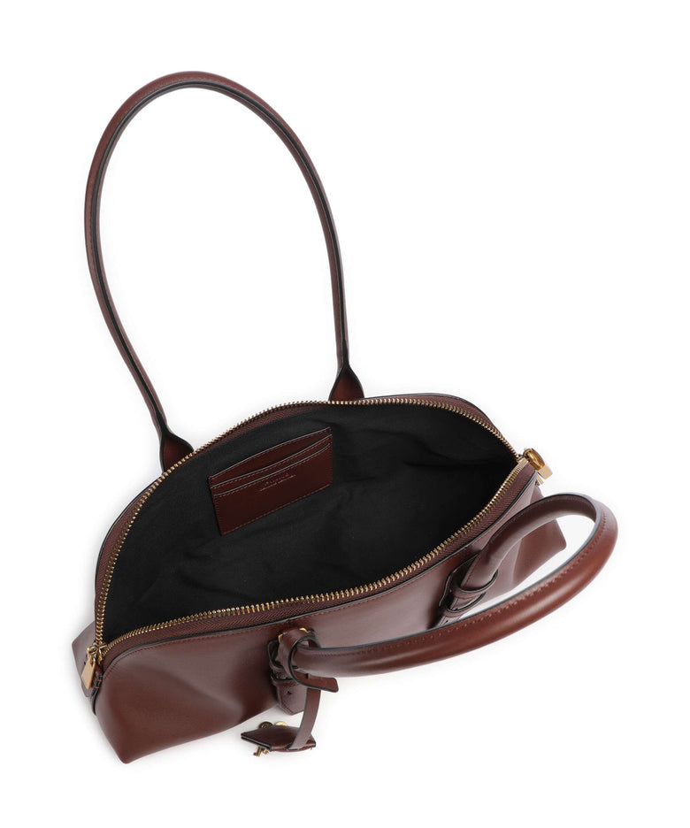 Pinko Bowling Horizontal Big Handbag burgundy wine/antique gold