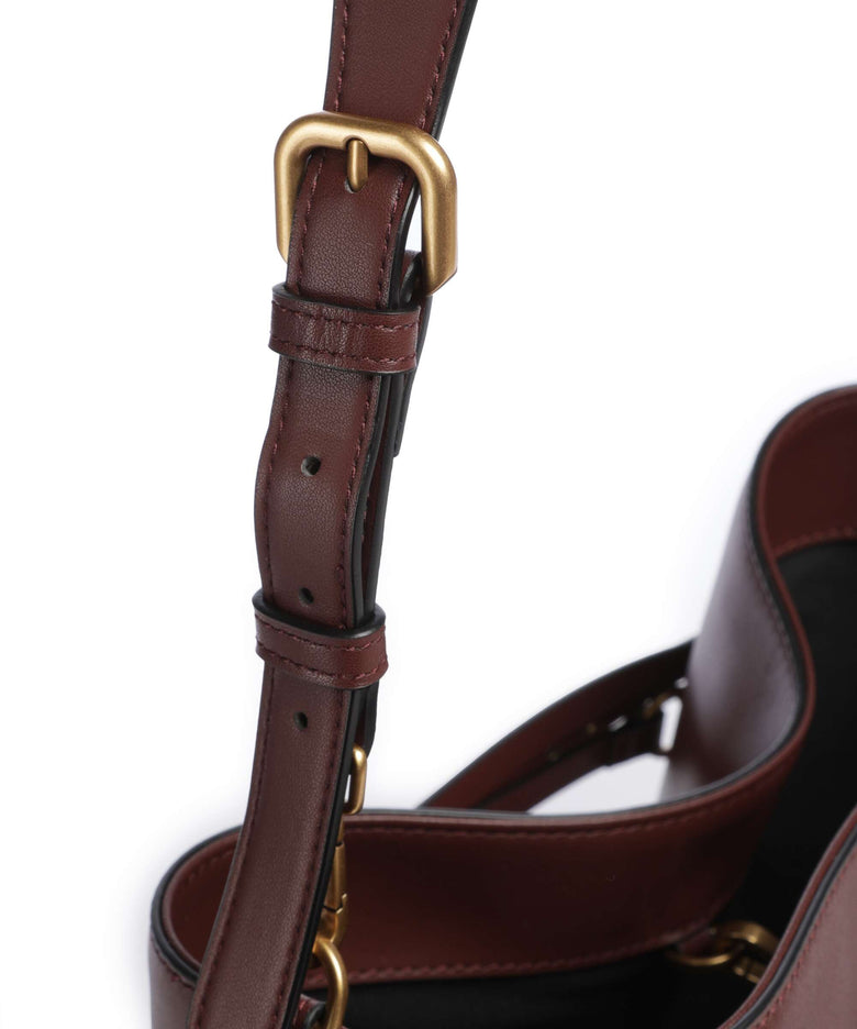 Pinko Belt Classic Bucket bag burgundy wine/antique gold