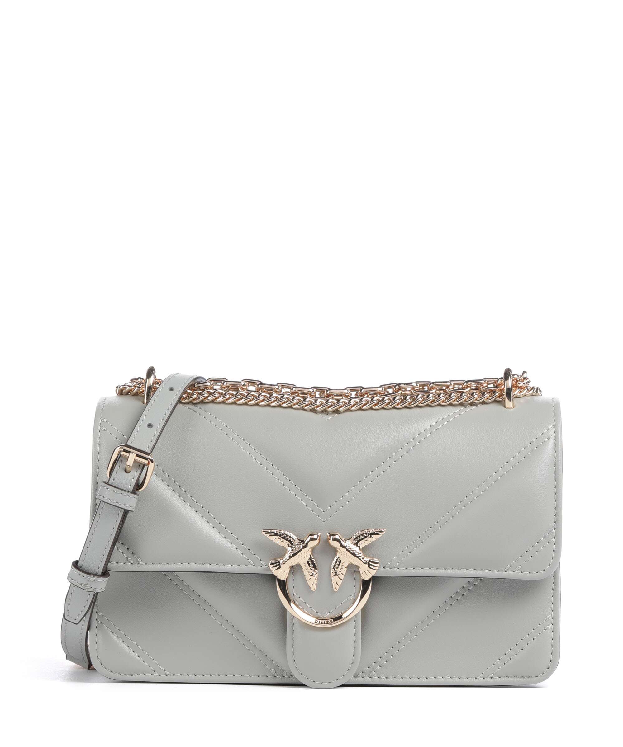 Pinko Love One Mini Shoulder bag grigio perla/gold mordore