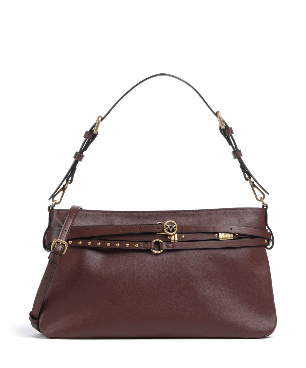 Pinko Belt Classic Shoulder bag burgundy wine/antique gold