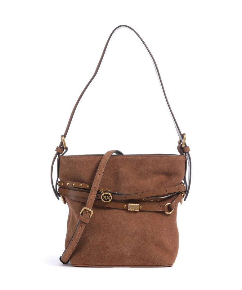 Pinko Belt Mini Bucket bag marrone/leone/antique gold