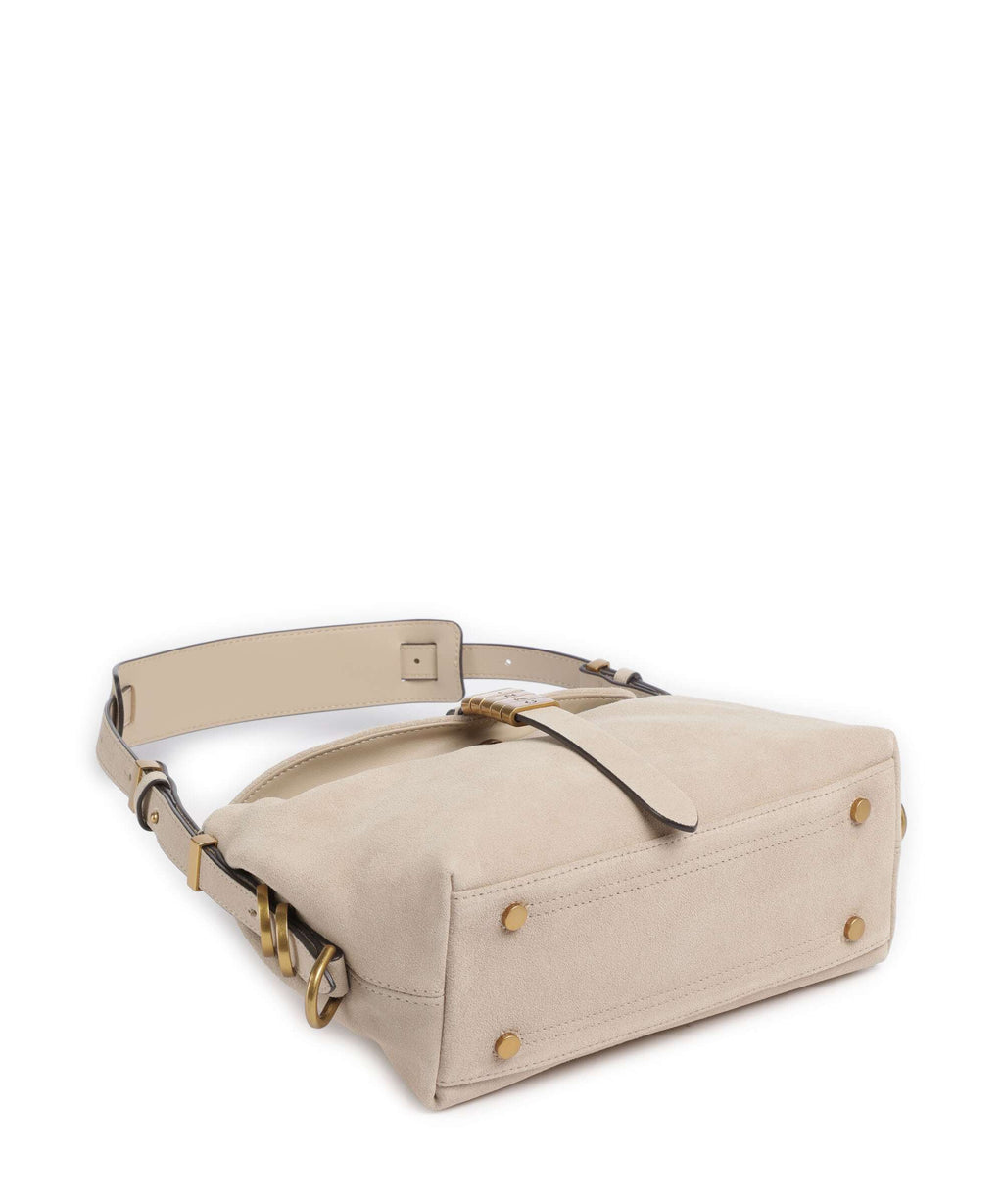 Pinko Saddle Horizontal Mini Shoulder bag beige/grigio fumo/antique gold