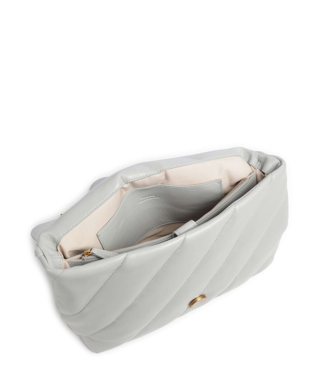 Pinko Love Puff Big Shoulder bag grigio perla/antique gold