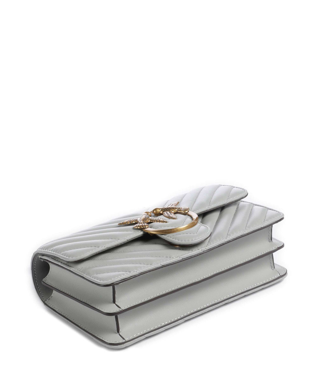 Pinko Love One Mini Shoulder bag grigio perla/antique gold