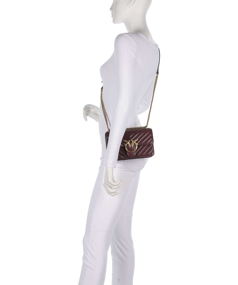 Pinko Love One Mini Shoulder bag burgundy wine/antique gold