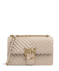 Pinko Love One Classic Shoulder bag beige/grigio fumo/antique gold